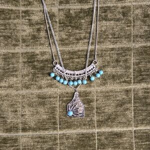 *3 For $15* Silver Turquoise Necklace - Set Of 2